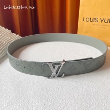 Louis Vuitton LV Initiales 40MM Monogram Leather Belt Grey